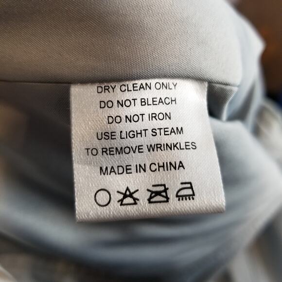 Azazie Women's Knee Length Chiffon Bridesmaid Dress Light Blue Size A6 / 6 - Picture 5 of 6